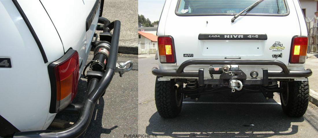 winch trasero en un Lada Niva 4x4